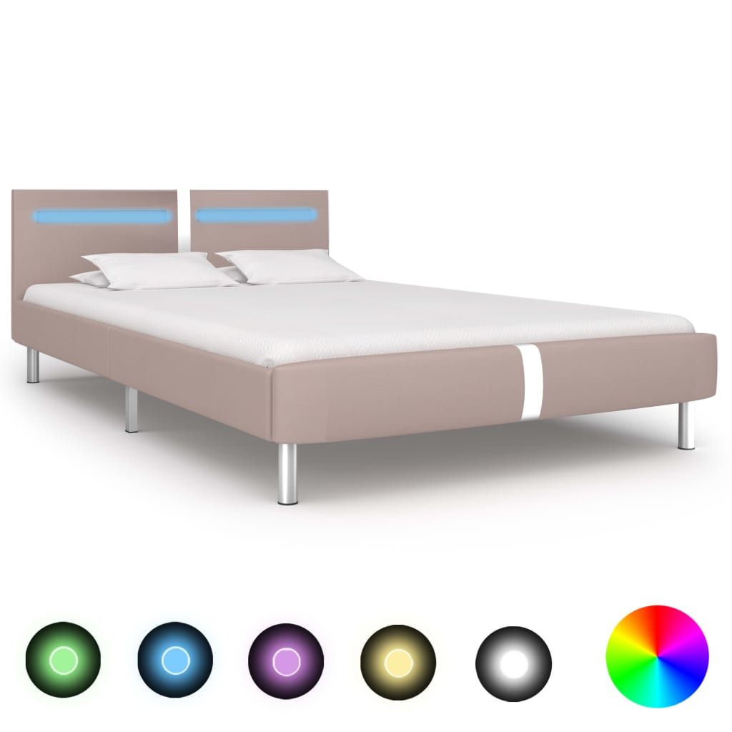 Giroletto con LED senza Materasso Cappuccino 120x200 cm