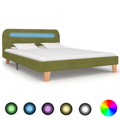 Giroletto con LED senza Materasso Verde 140x200 cm Tessuto