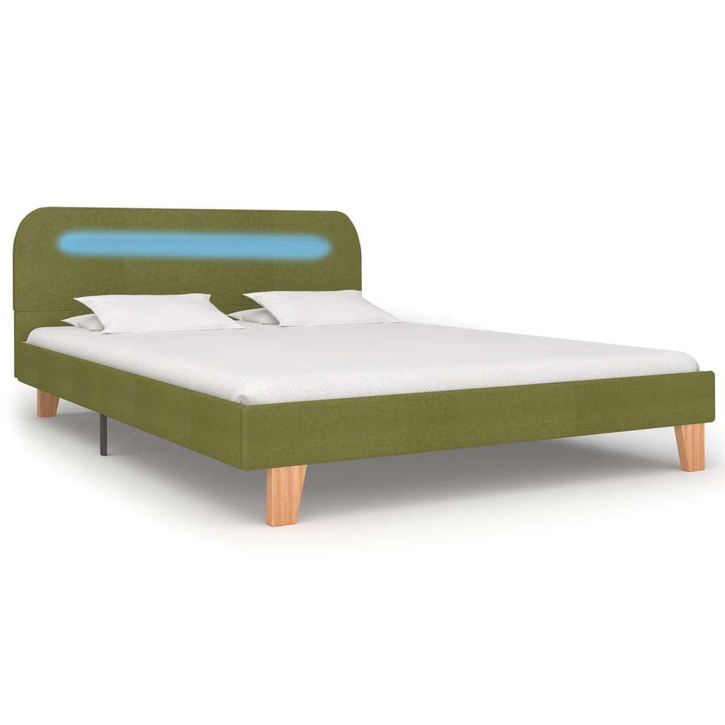 Giroletto con LED senza Materasso Verde 140x200 cm Tessuto