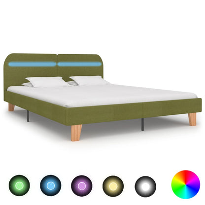 Giroletto con LED senza Materasso Verde 160x200 cm Tessuto