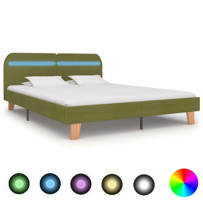 Giroletto con LED senza Materasso Verde 180x200 cm in Tessuto