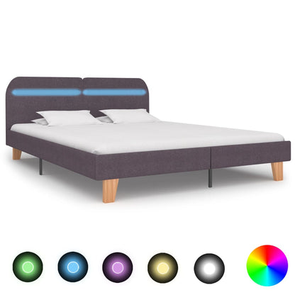 Giroletto con LED senza Materasso Tortora 180x200 cm in Tessuto