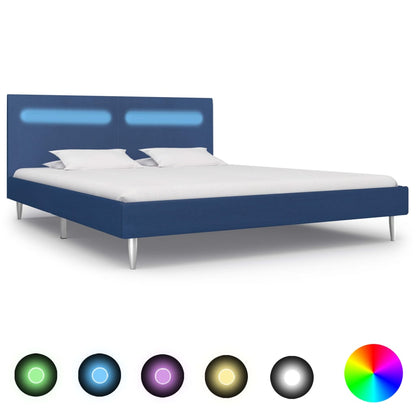 Giroletto con LED senza Materasso Blu 180x200 cm in Tessuto