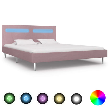 Giroletto con LED senza Materasso Rosa 180x200 cm in Tessuto