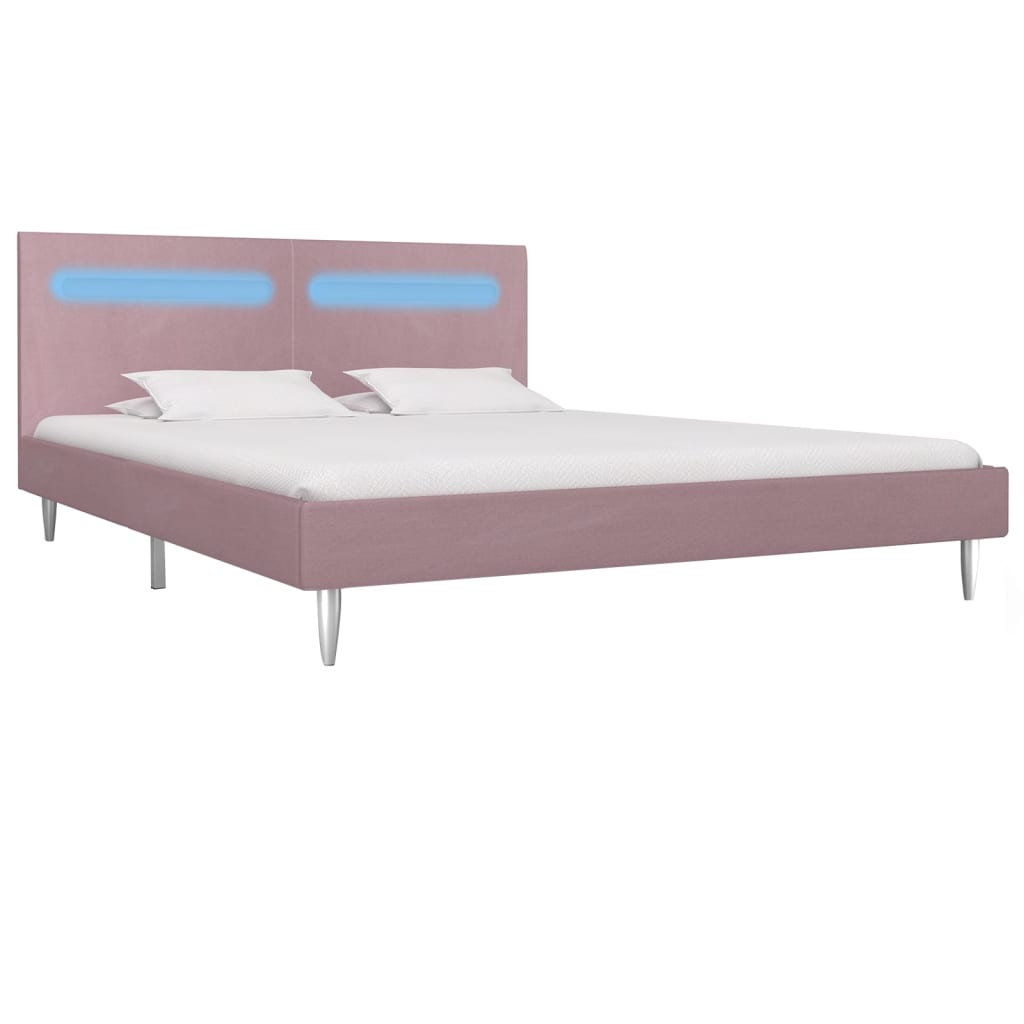 Giroletto con LED senza Materasso Rosa 180x200 cm in Tessuto