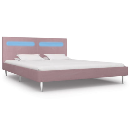 Giroletto con LED senza Materasso Rosa 180x200 cm in Tessuto