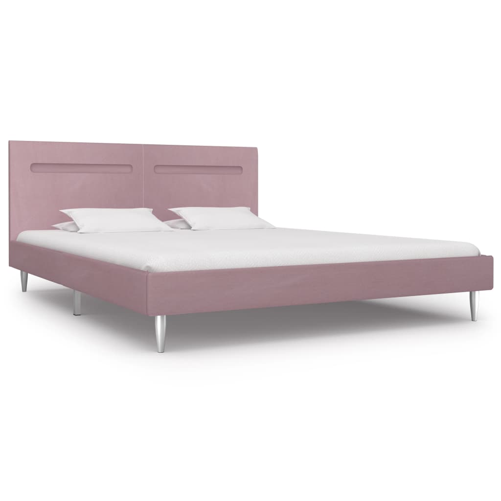 Giroletto con LED senza Materasso Rosa 180x200 cm in Tessuto