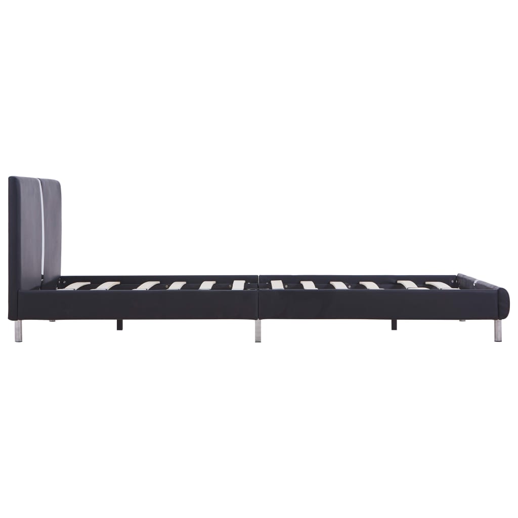 Giroletto senza Materasso Nero in Similpelle 135x190 cm
