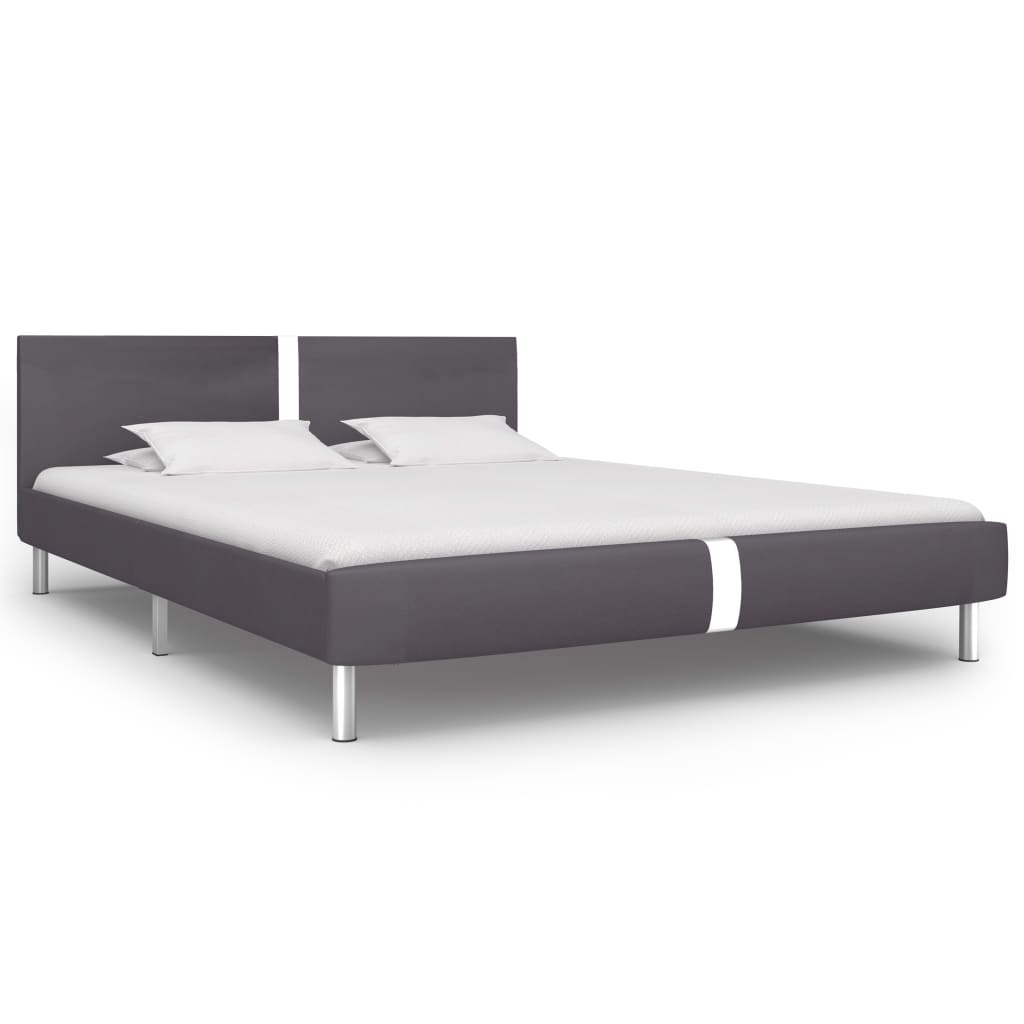 Giroletto senza Materasso Grigio in Similpelle 150x200 cm
