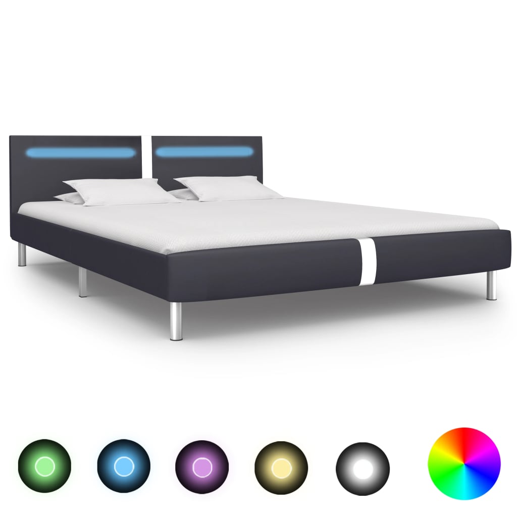Giroletto con LED senza Materasso Nero 150x200 cm