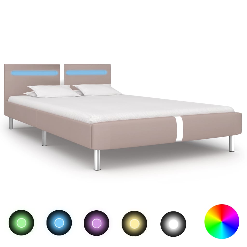 Giroletto con LED senza Materasso Cappuccino 135x190 cm