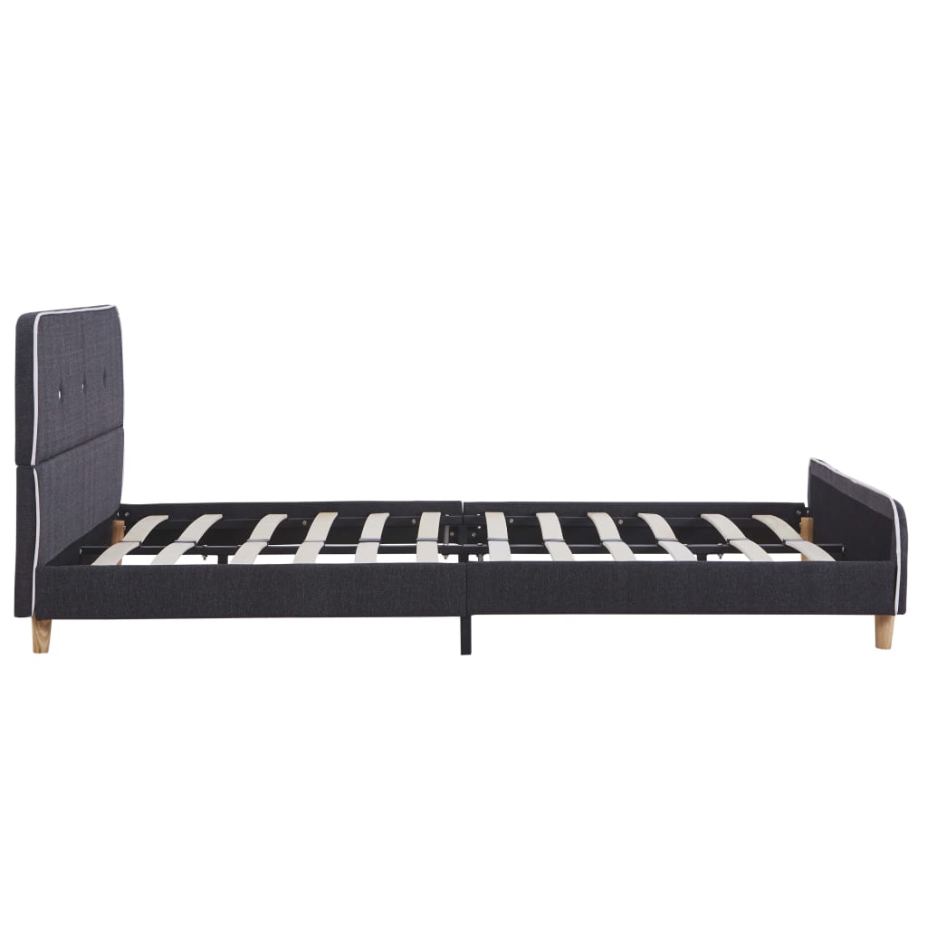 Giroletto a LED senza Materasso Grigio Scuro 135x190 cm Tessuto