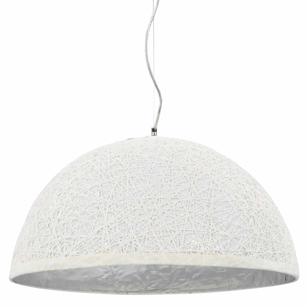 Lampadario da Soffitto Bianco e Argento Ã˜50 cm E27