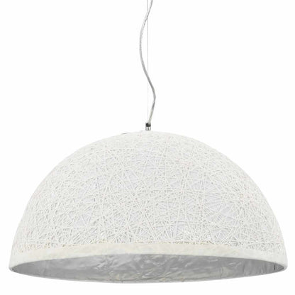 Lampadario da Soffitto Bianco e Argento Ã˜50 cm E27