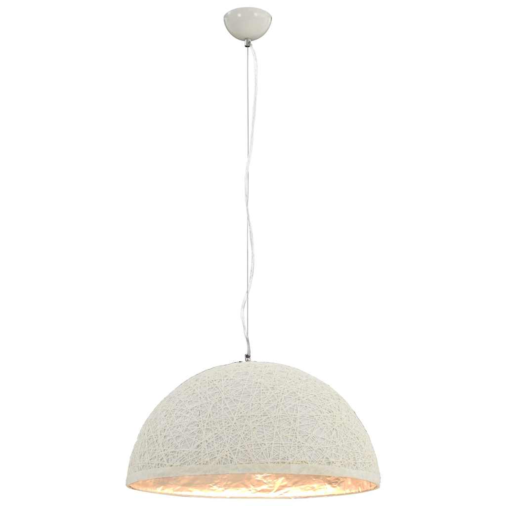 Lampadario da Soffitto Bianco e Argento Ã˜50 cm E27
