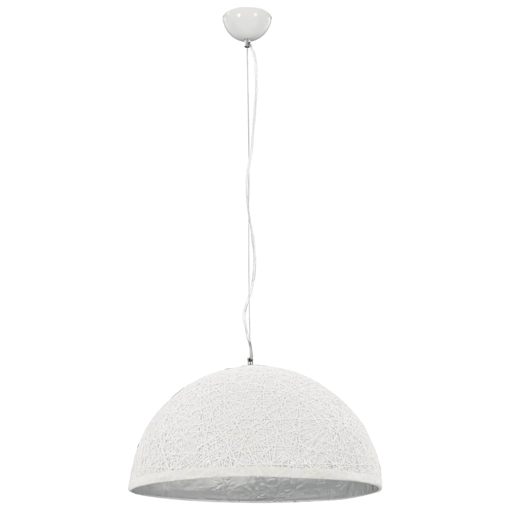 Lampadario da Soffitto Bianco e Argento Ã˜50 cm E27