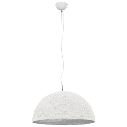 Lampadario da Soffitto Bianco e Argento Ã˜50 cm E27