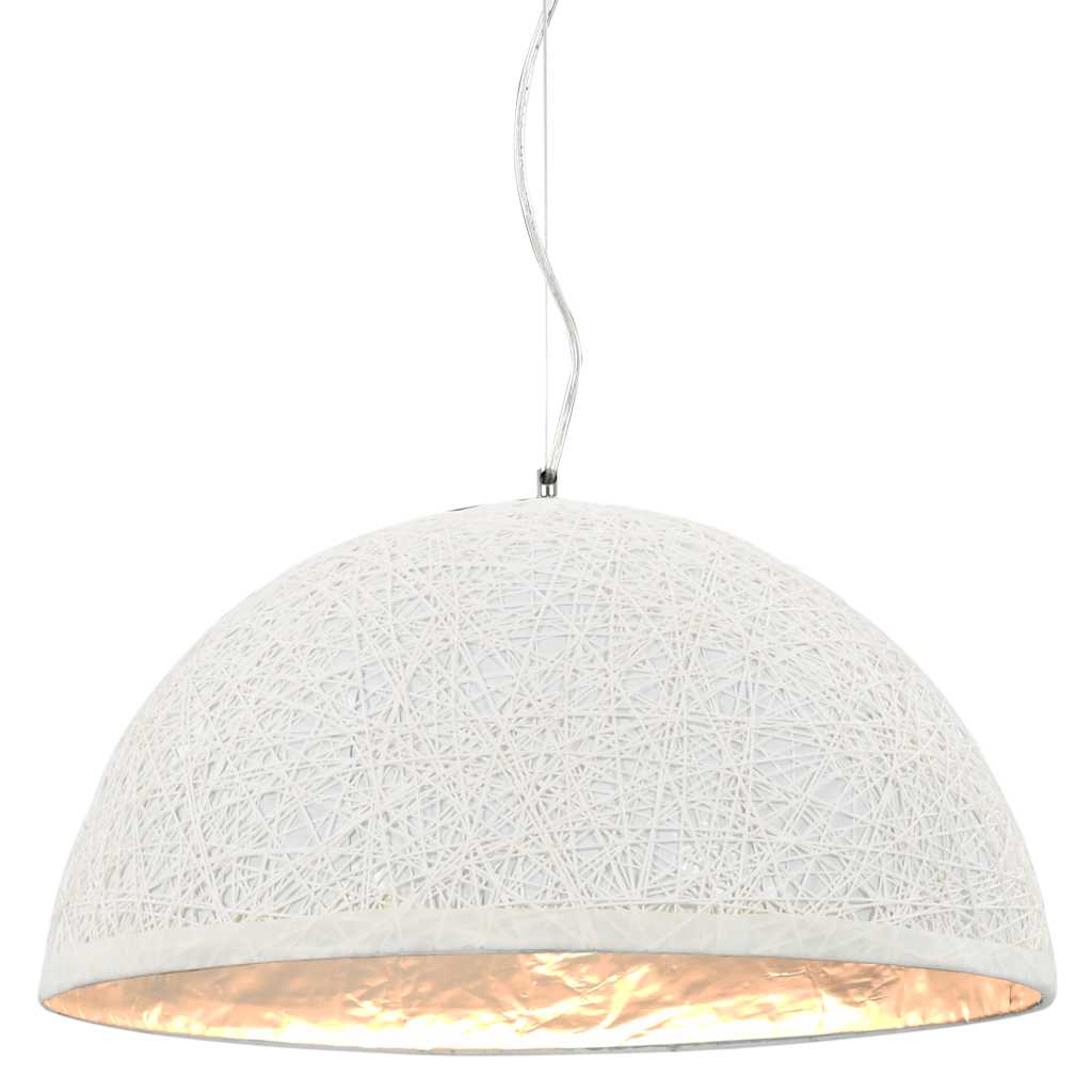 Lampadario da Soffitto Bianco e Argento Ã˜50 cm E27