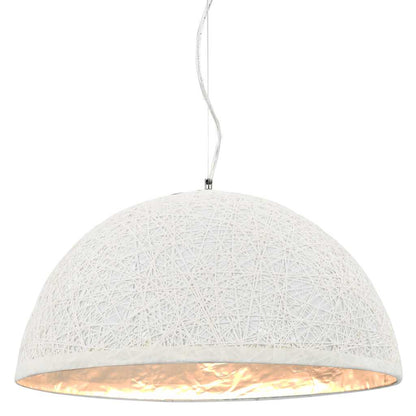 Lampadario da Soffitto Bianco e Argento Ã˜50 cm E27