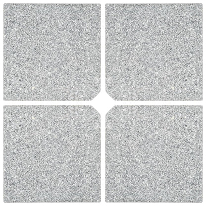 Piastre per Parasole 4 pz in Granito Quadrato 100 kg Grigio