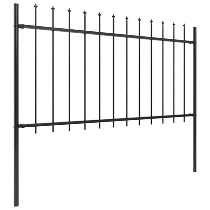 Recinzione da Giardino con Punta a Lancia in Acciaio 181x100 cm Nero