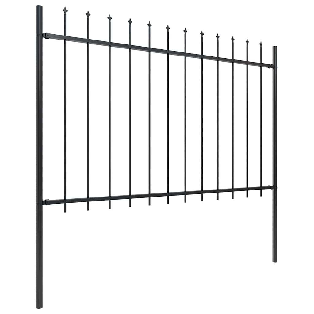 Recinzione da Giardino con Punta a Lancia in Acciaio 181x120 cm Nero