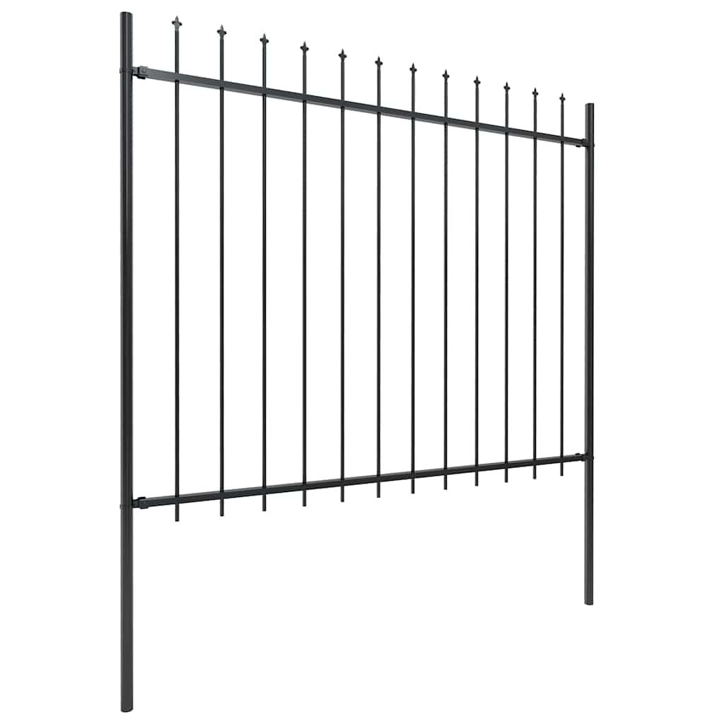 Recinzione da Giardino con Punta a Lancia in Acciaio 181x150 cm Nero