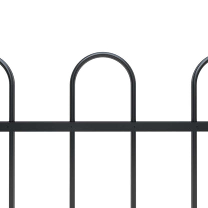 Recinzione da Giardino con Parte Superiore ad Anello in Acciaio 181x150 cm Nero