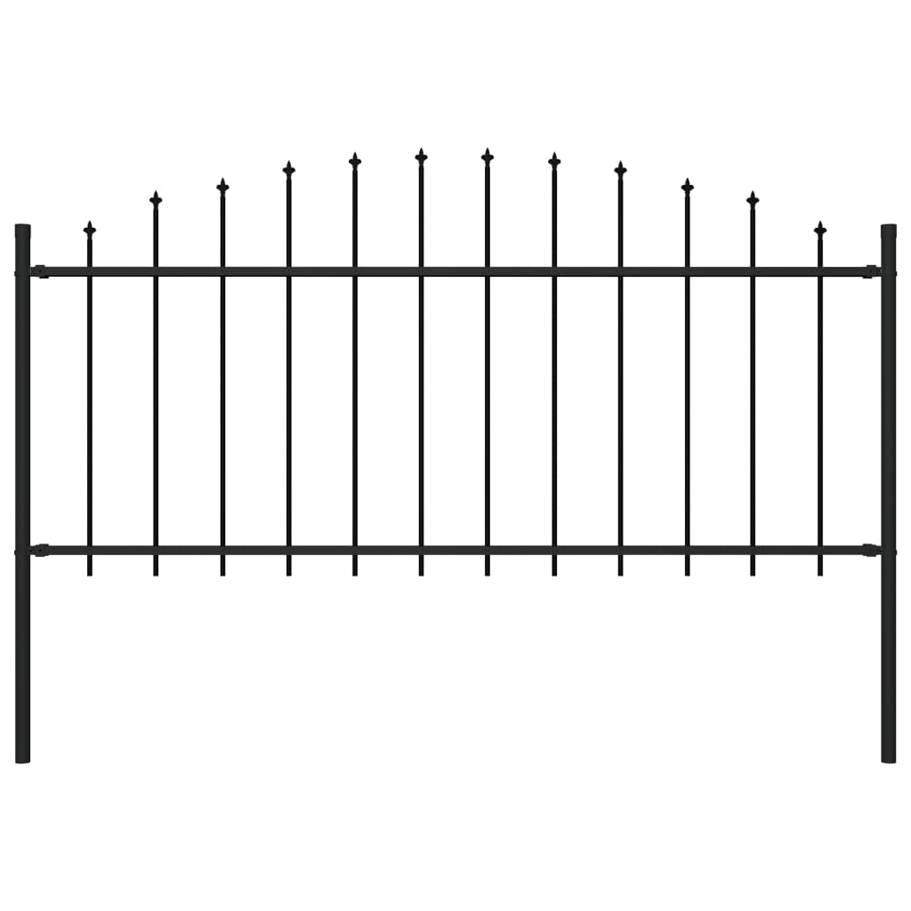 Recinzione Giardino Punta a Lancia (0,5-0,75)x1,7m Acciaio Nero