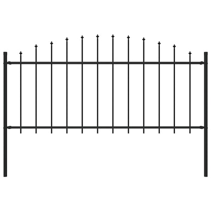 Recinzione Giardino Punta a Lancia (0,5-0,75)x1,7m Acciaio Nero