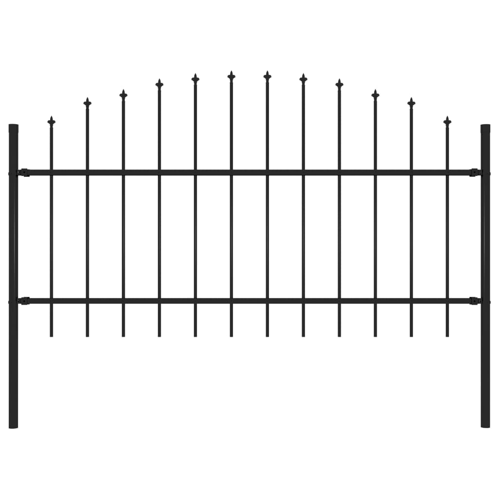 Recinzione Giardino Punta a Lancia (1-1,25)x1,7m Acciaio Nero