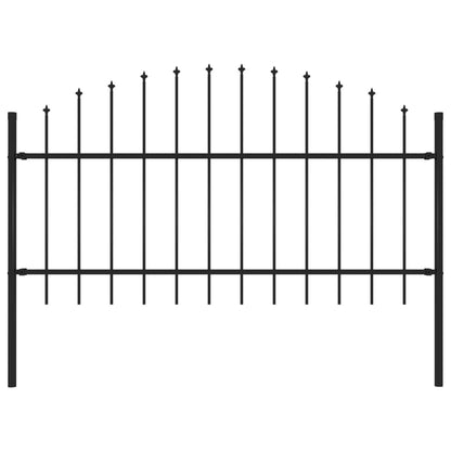 Recinzione Giardino Punta a Lancia (1-1,25)x1,7m Acciaio Nero
