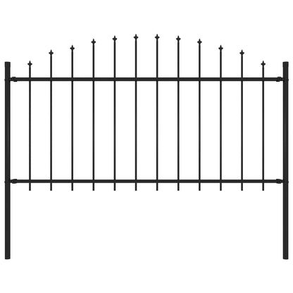 Recinzione Giardino Punta a Lancia (1,25-1,5)x1,7m Acciaio Nero