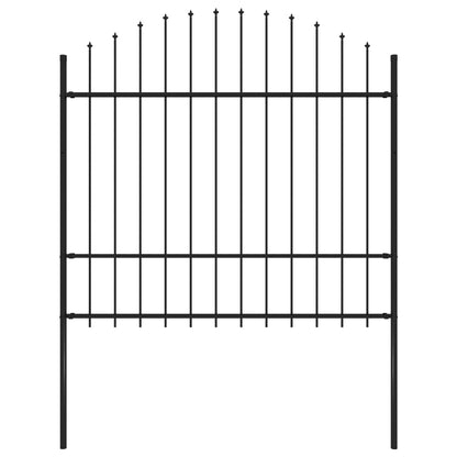 Recinzione Giardino Punta a Lancia (1,5-1,75)x1,7m Acciaio Nero