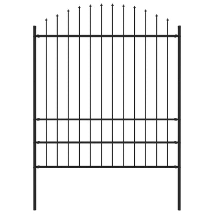 Recinzione Giardino Punta a Lancia (1,75-2)x1,7m Acciaio Nero