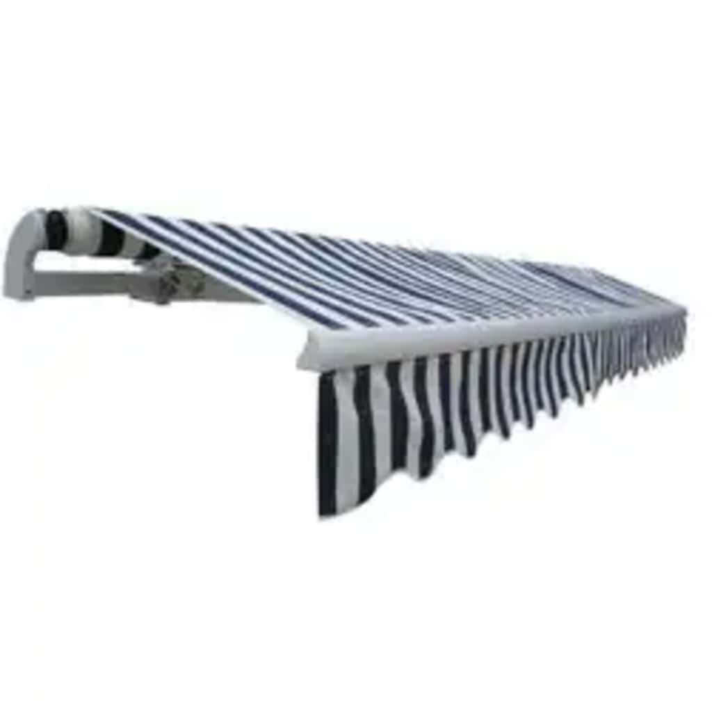 Tenda da Sole Pieghevole Motorizzata 600 cm Blu/Bianca