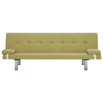 Divano Letto con Due Cuscino in Poliestere Verde
