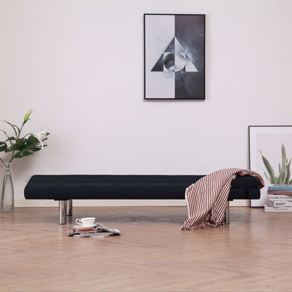 Divano Letto con Due Cuscino in Poliestere Nero