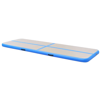 Tappetino Ginnastica Gonfiabile con Pompa 300x100x10 cm PVC Blu