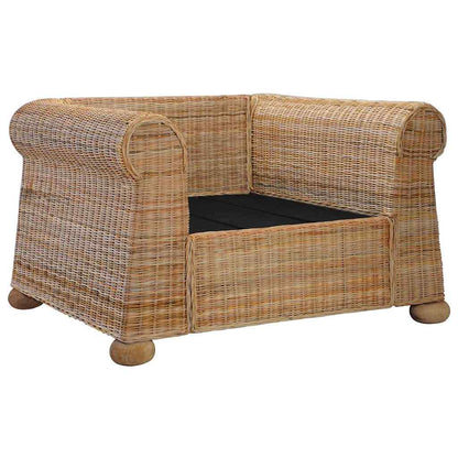 Poltrona con Cuscini in Rattan Naturale