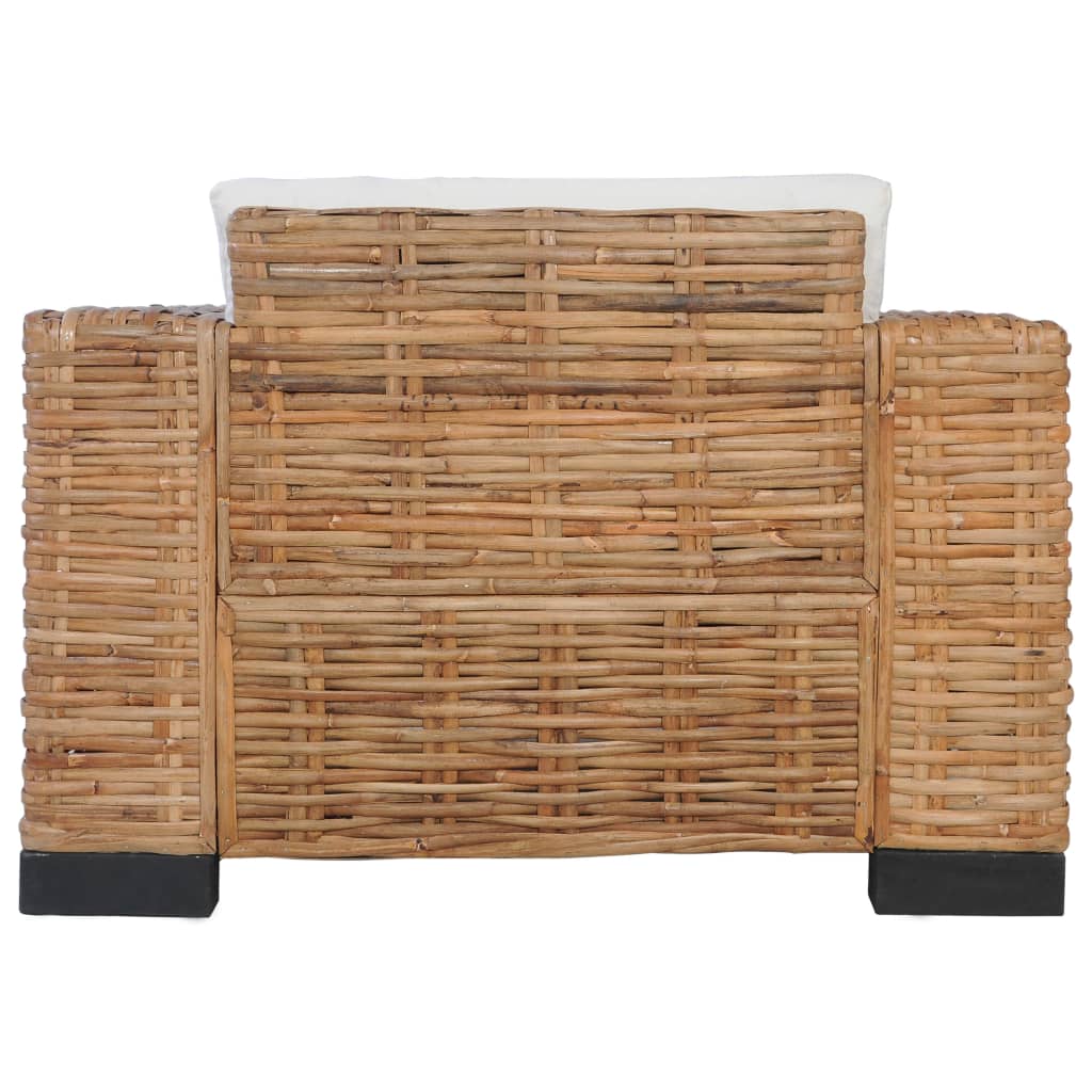 Poltrona con Cuscini in Rattan Naturale