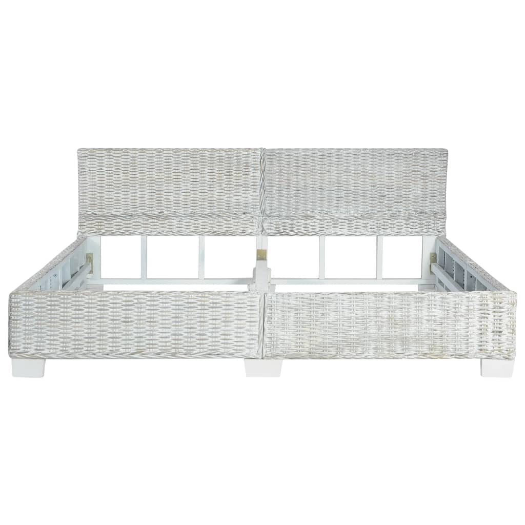 Giroletto senza Materasso Grigio Naturale Vero Rattan 180x200cm