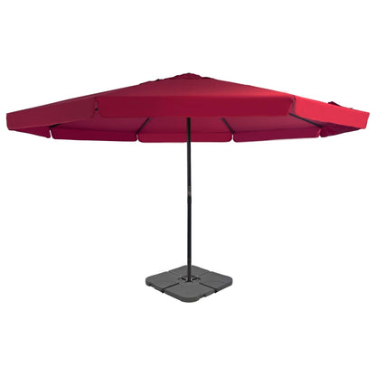 Ombrellone da Giardino con Base Portatile Rosso