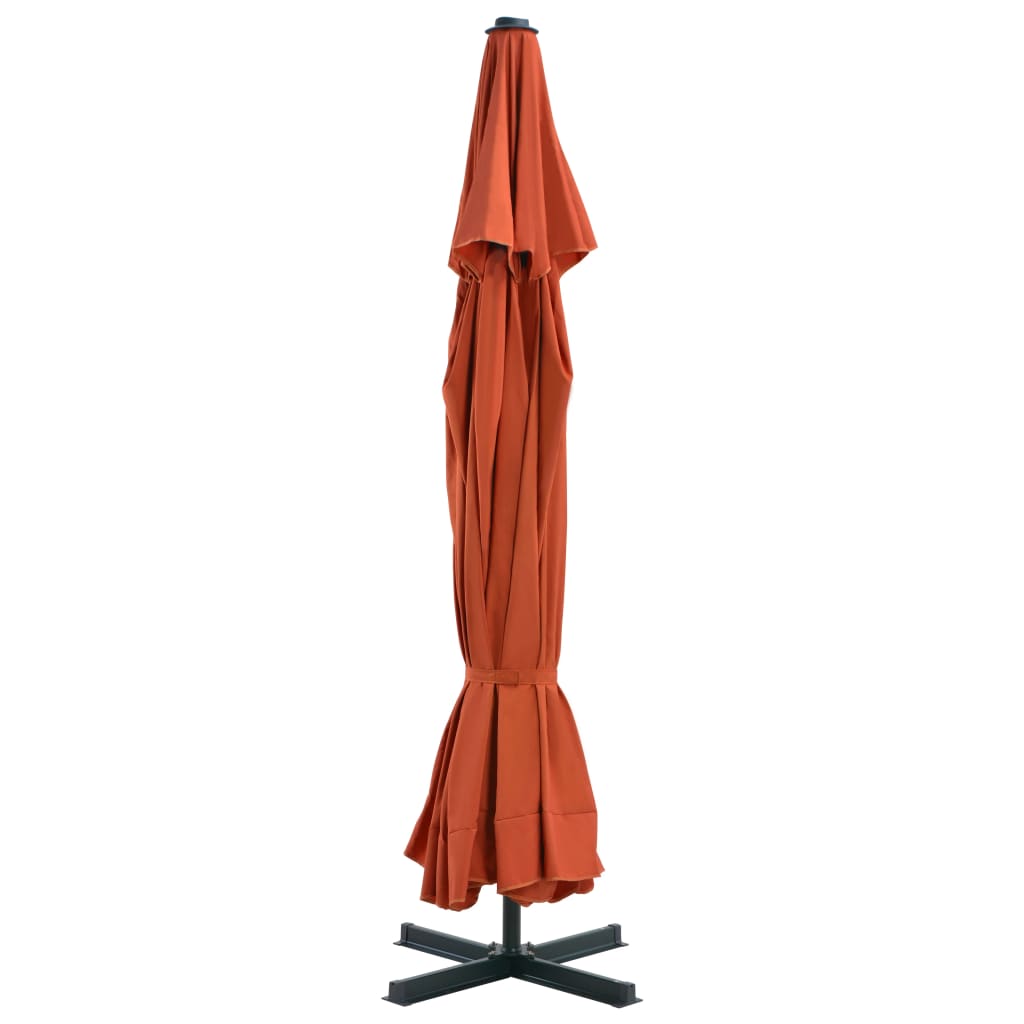 Ombrellone da Giardino con Base Portatile Terracotta