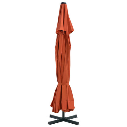 Ombrellone da Giardino con Base Portatile Terracotta