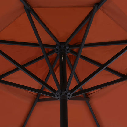Ombrellone da Giardino con Base Portatile Terracotta