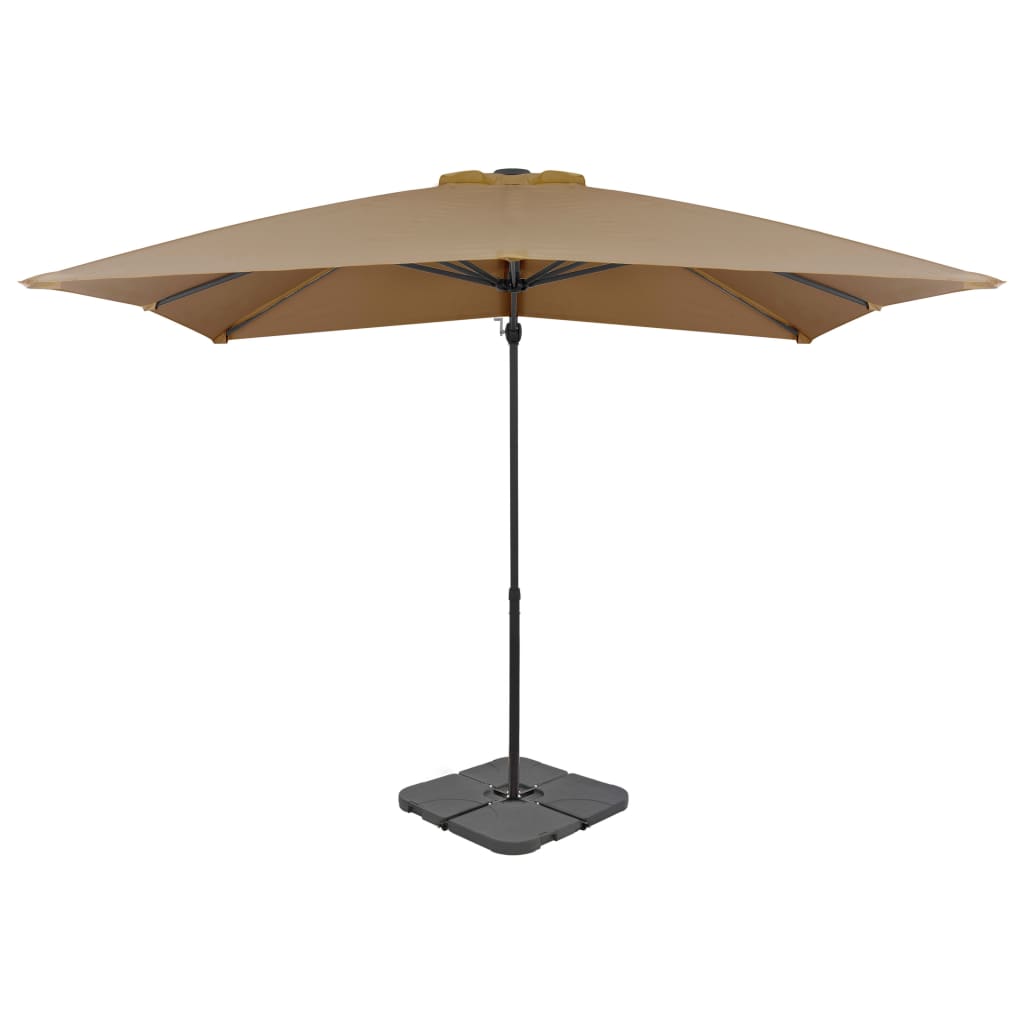 Ombrellone da Giardino con Base Portatile Tortora