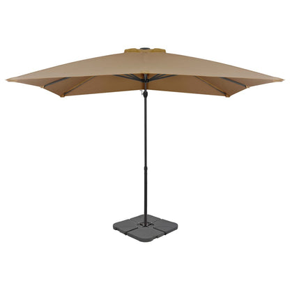 Ombrellone da Giardino con Base Portatile Tortora