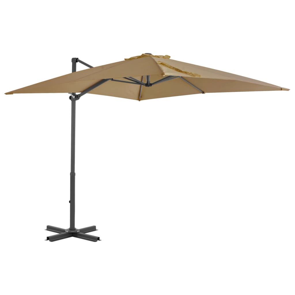 Ombrellone da Giardino con Base Portatile Tortora
