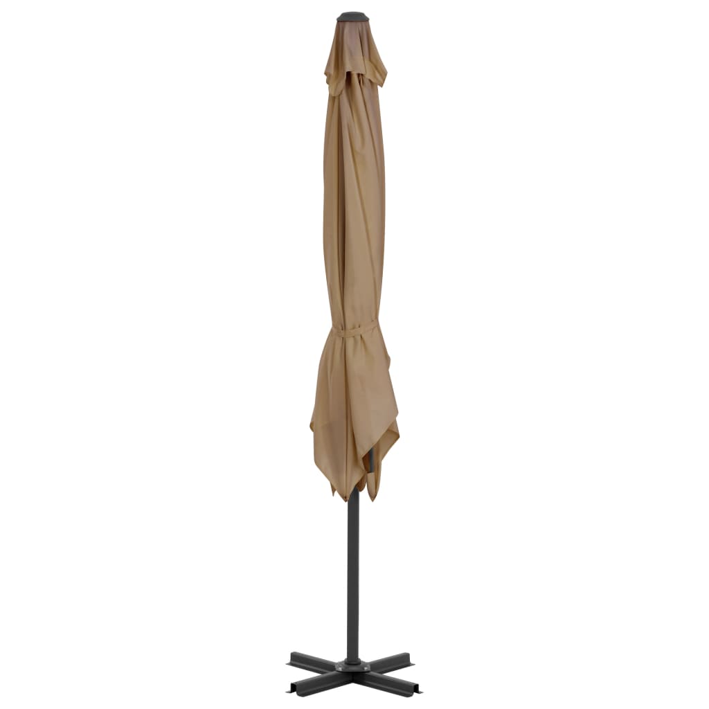 Ombrellone da Giardino con Base Portatile Tortora